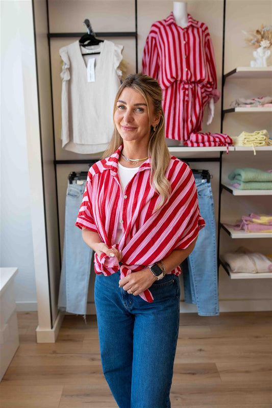 Musselin Bluse kurze Ärmel