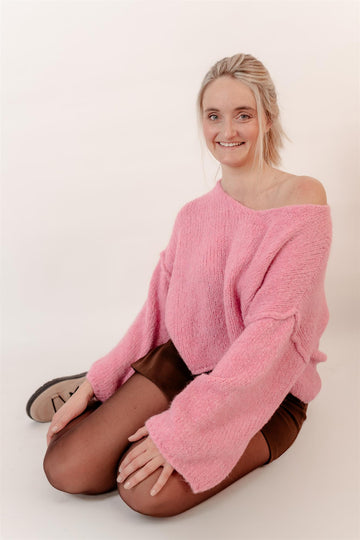 Pullover Oversized mit V-Ausschnitt in kurz