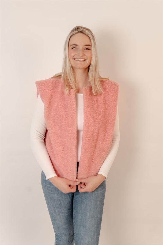 Weste mit Teddyfell ohne Knöpfe