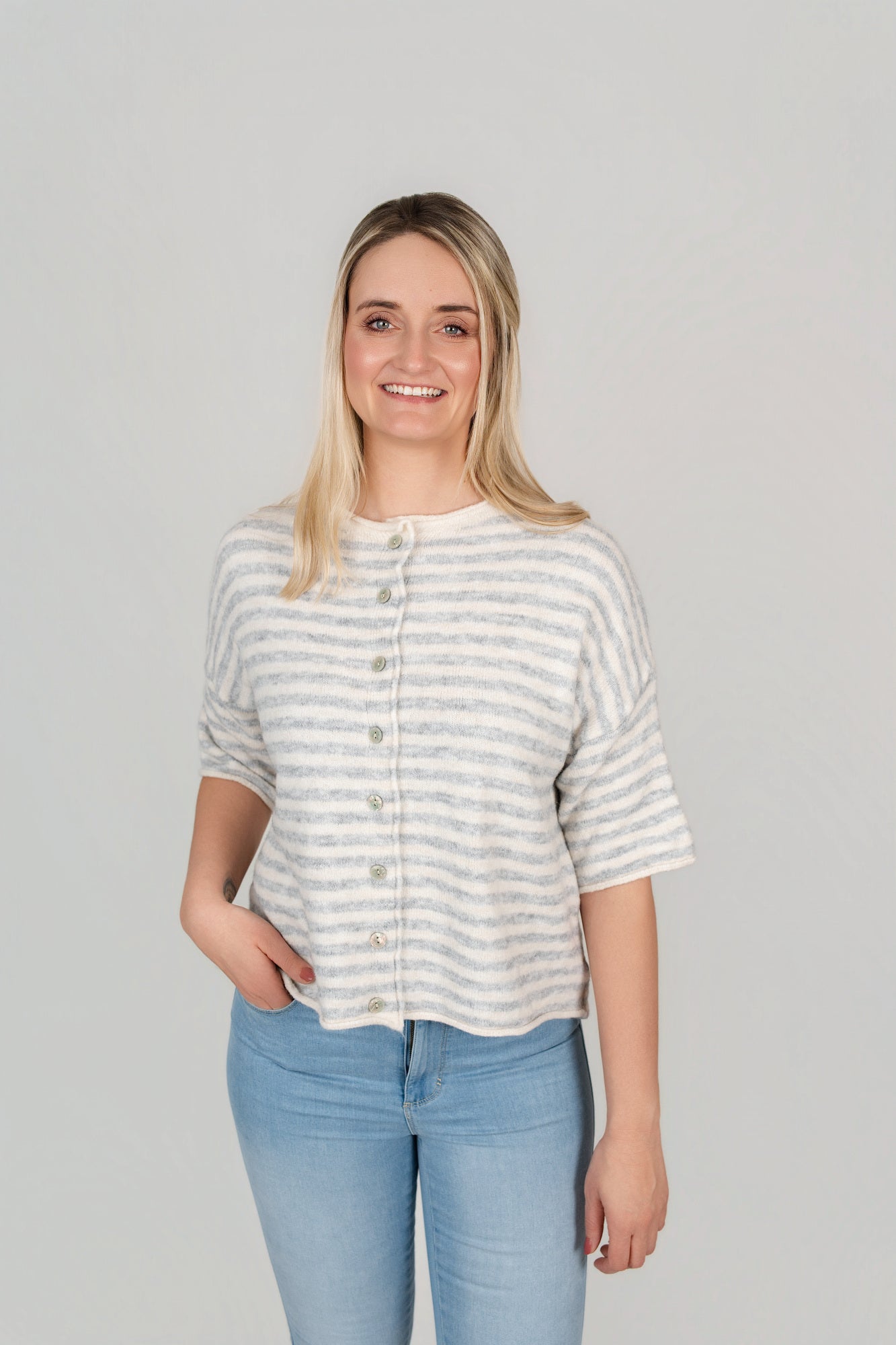 Jacke kurzarm gestreift