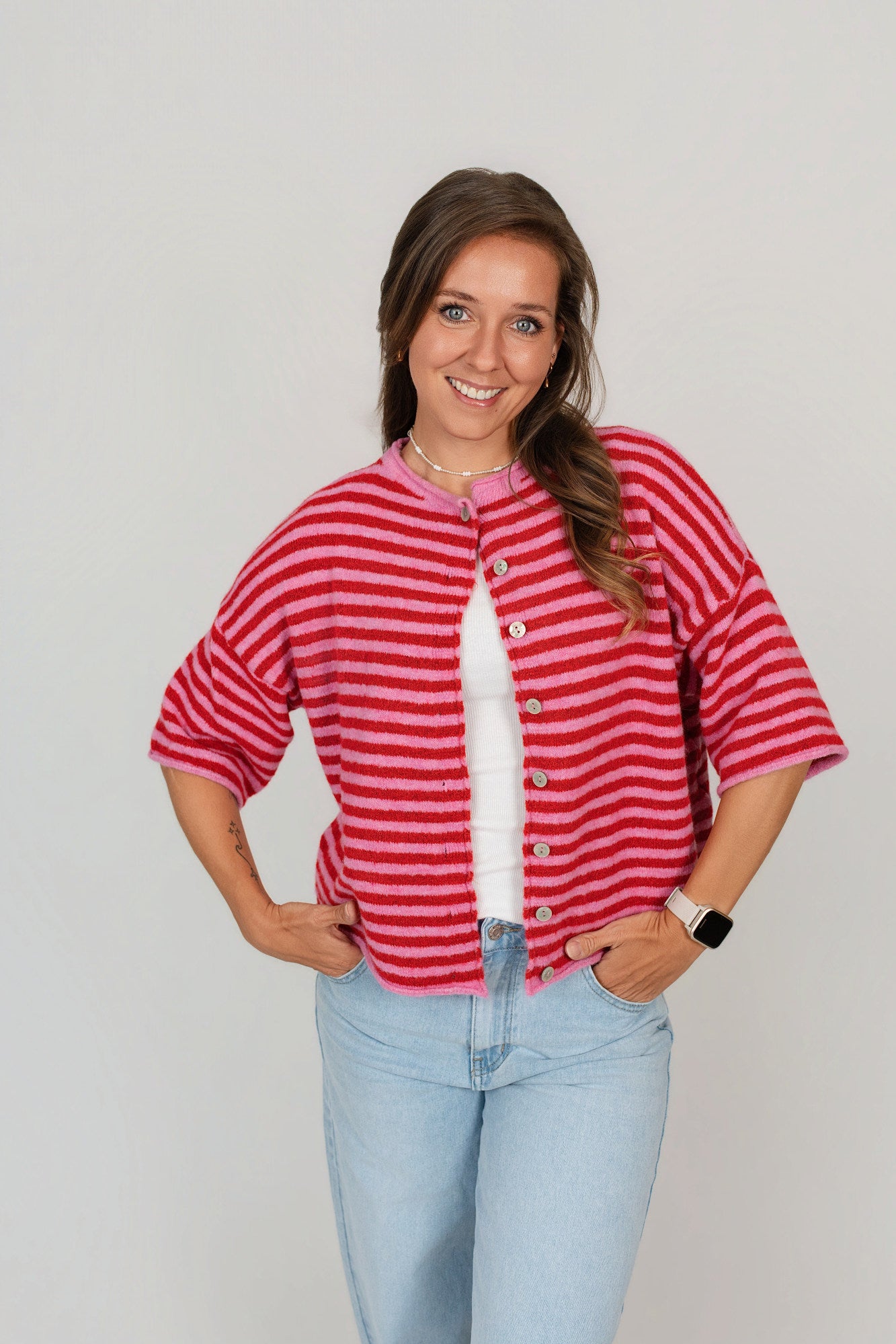Jacke kurzarm gestreift