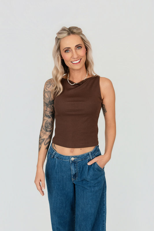 Cropped Top Rundhals