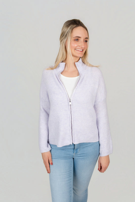 Zip-Up Cardigan uni