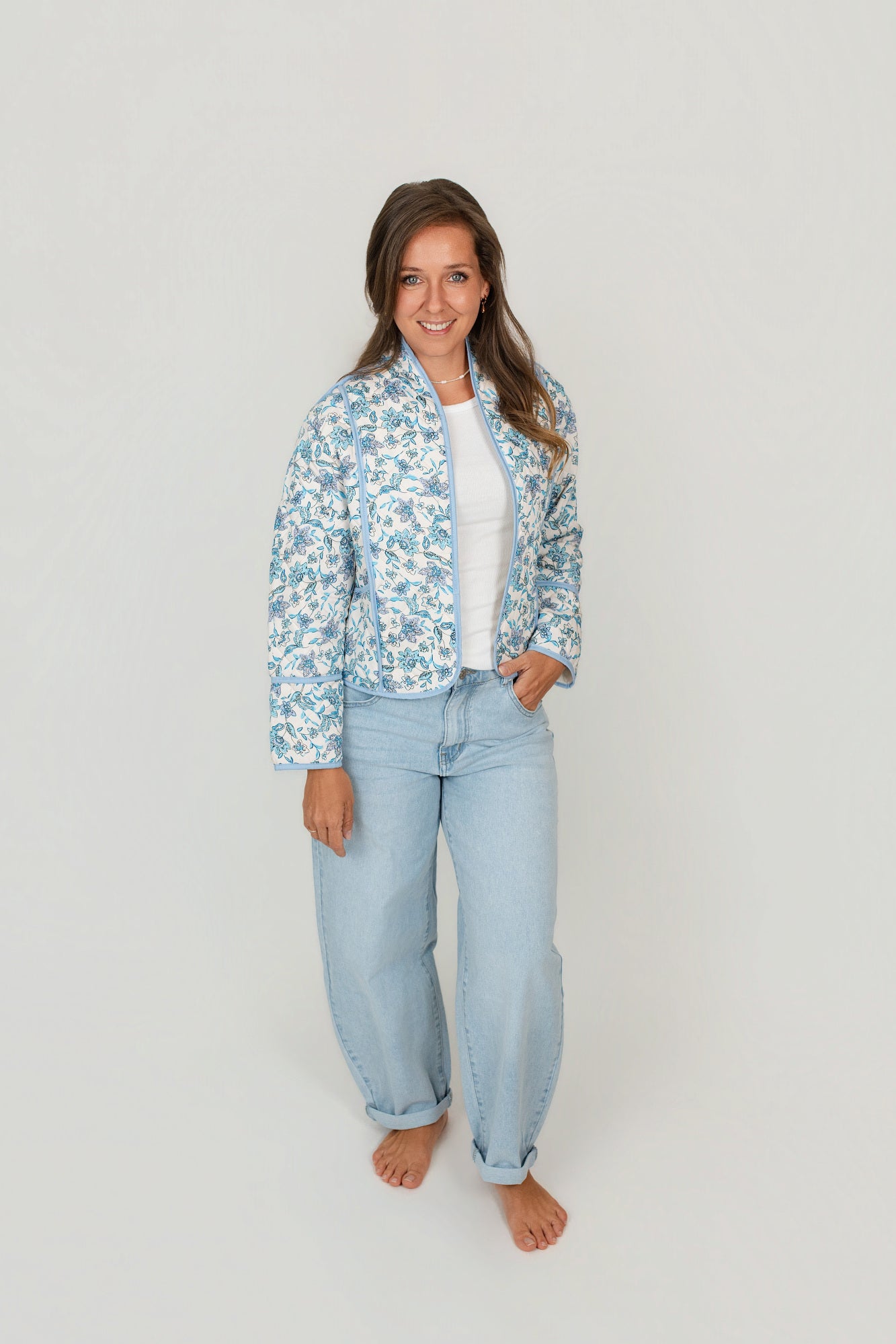 Steppjacke Blumen