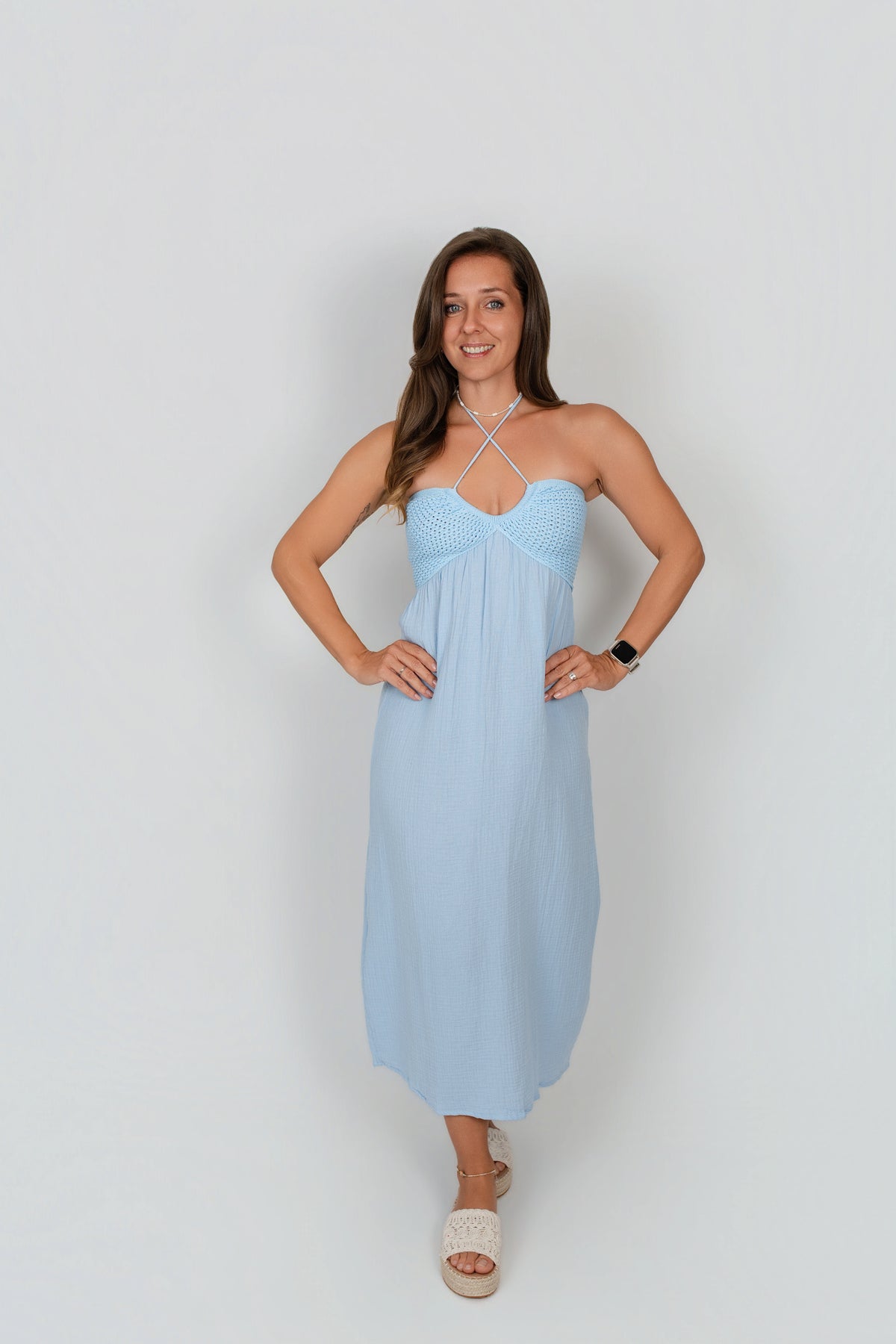 Bandeau Musselin Kleid