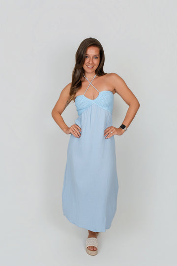 Bandeau-Musselin Kleid