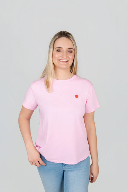 T-Shirt mit gesticktem Herz