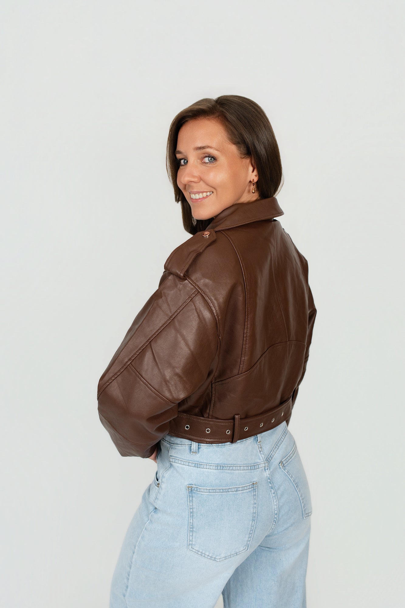 Jacke mit Kunstfellkragen kurz