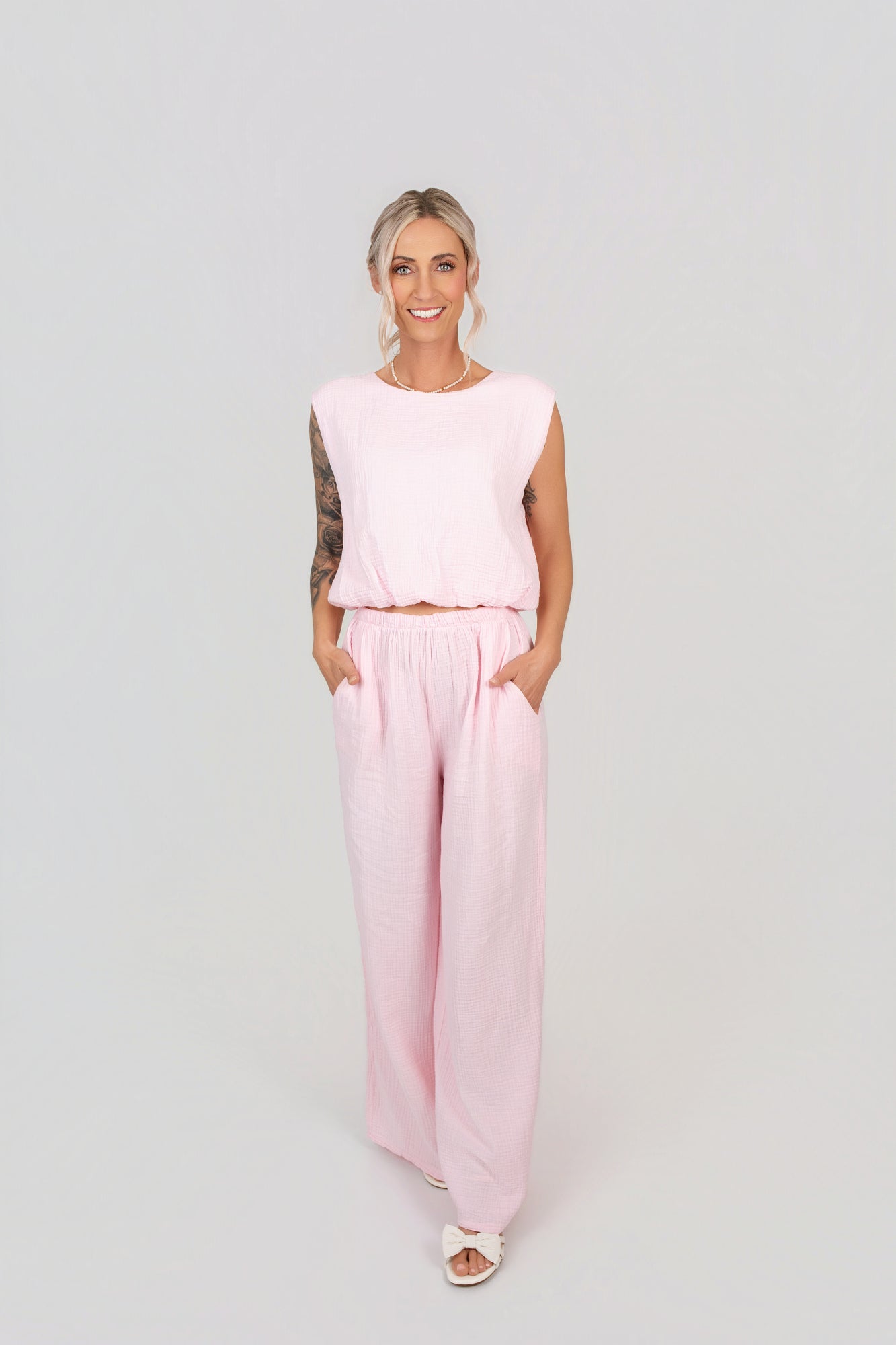 Musselin-Set aus Top und Hose
