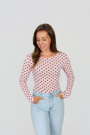 Langarmshirt mit Kaschmir Punkte