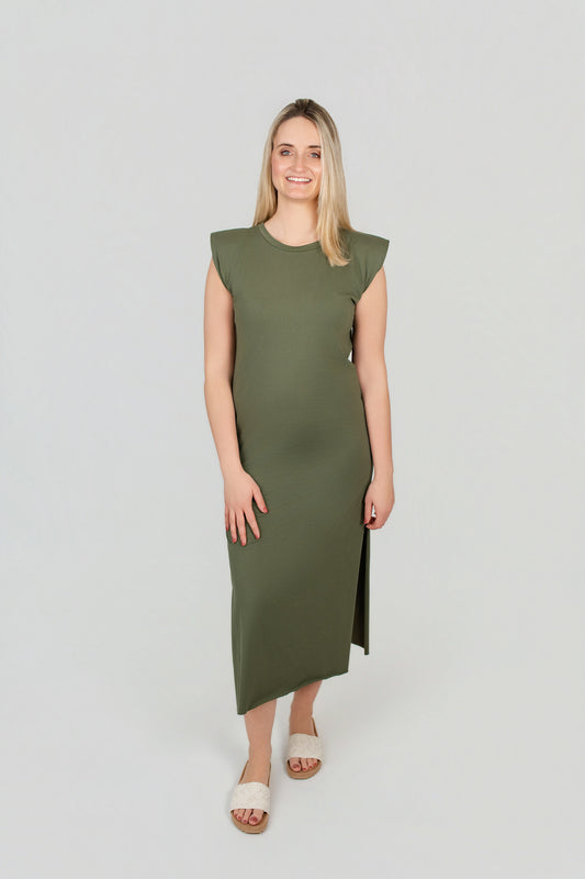 Shirtkleid mit Schulterpolstern