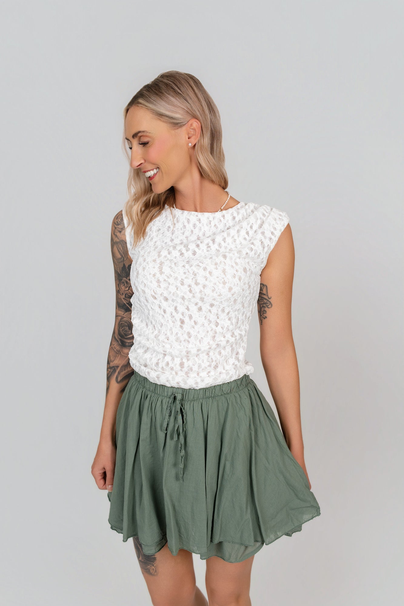 Skort mit Schleife aus Baumwolle