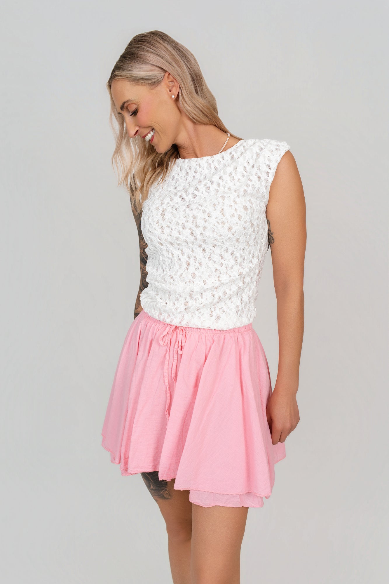 Skort mit Schleife aus Baumwolle