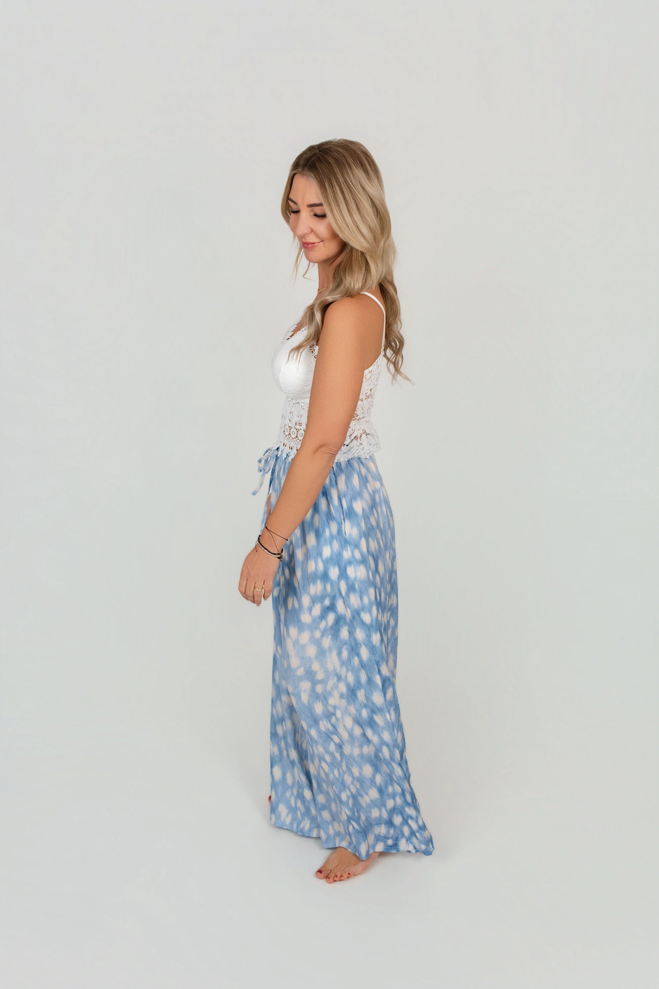 Stoffhose Wide Leg mit Muster
