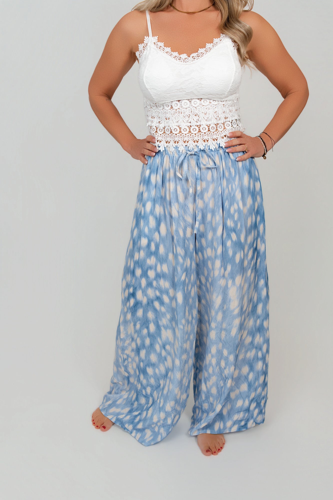 Stoffhose Wide Leg mit Muster