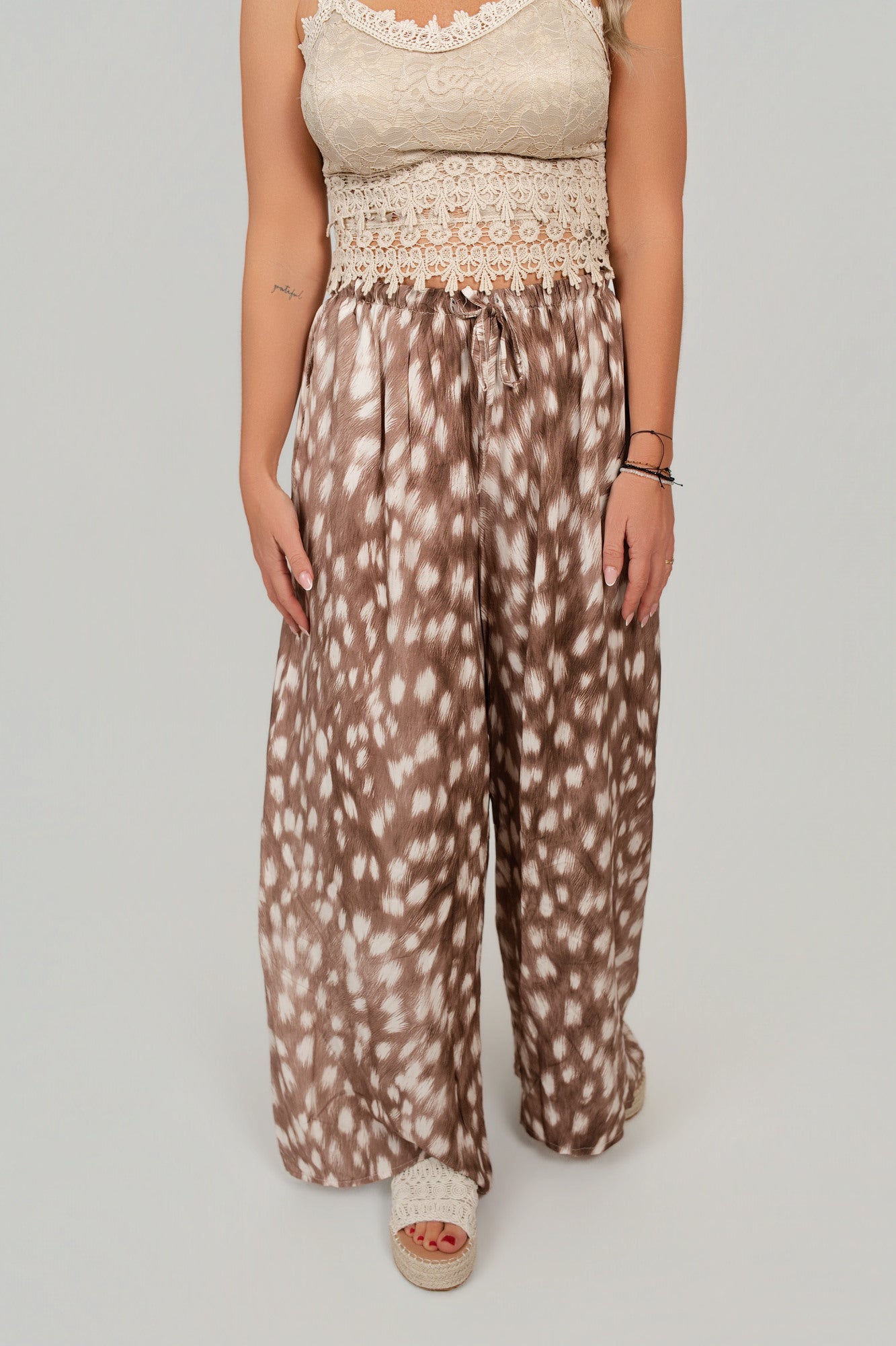 Stoffhose Wide Leg mit Muster
