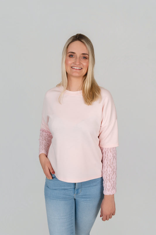 Pullover mit Spitzenärmeln