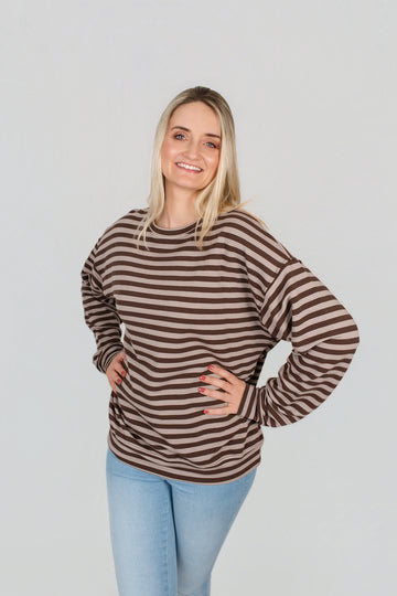 Oversized Pullover gestreift