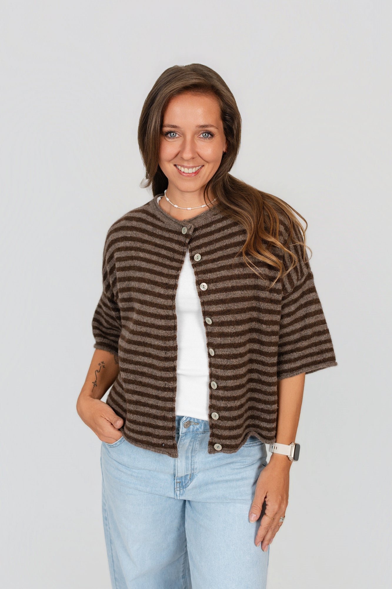 Jacke kurzarm gestreift