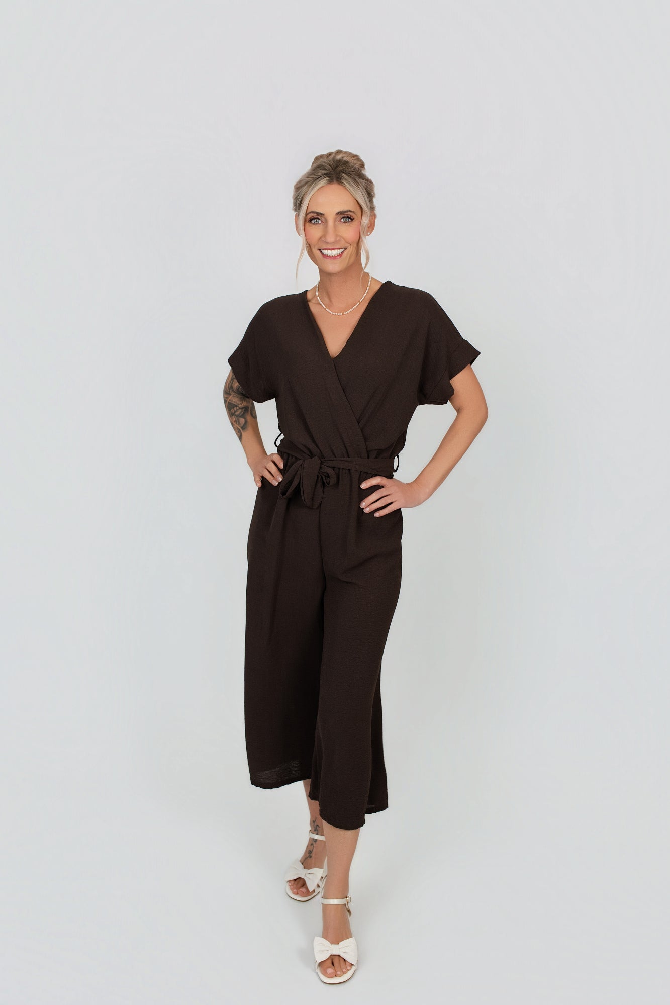 Jumpsuit mit V-Ausschnitt