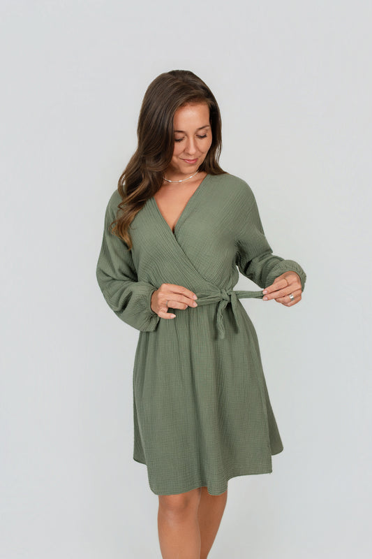 Musselin Kleid Langarm