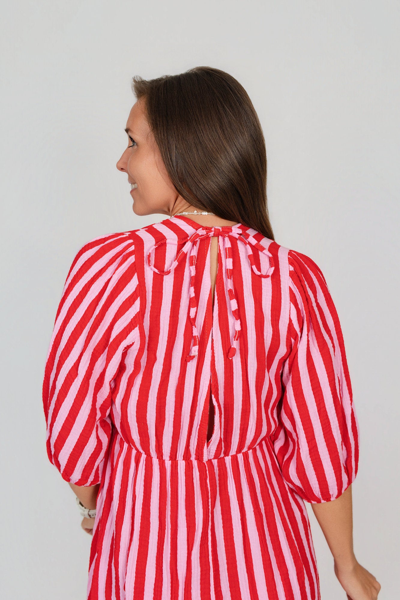 Musselin Kleid gestreift
