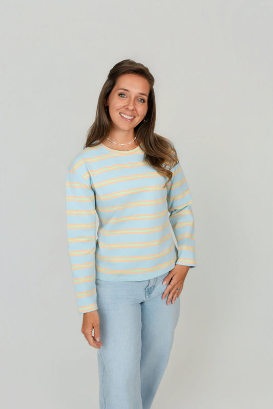 Langarmshirt gestreift Baumwolle