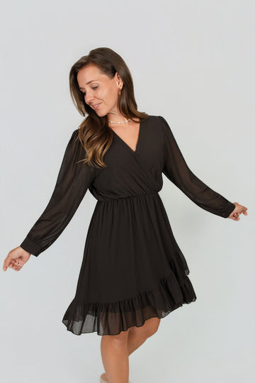 Chiffon Kleid mit V-Ausschnitt