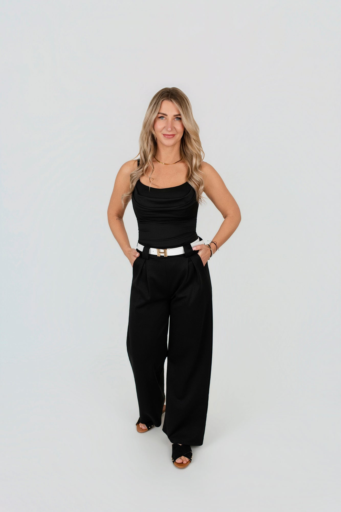Hose mit Gürtel Wide Leg