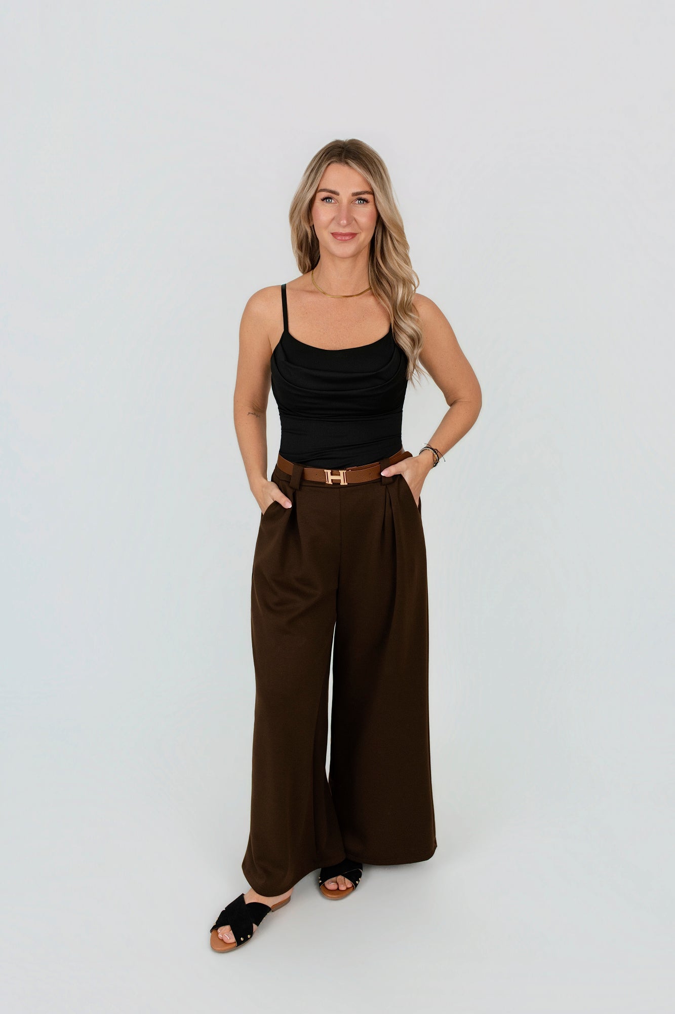 Hose mit Gürtel Wide Leg