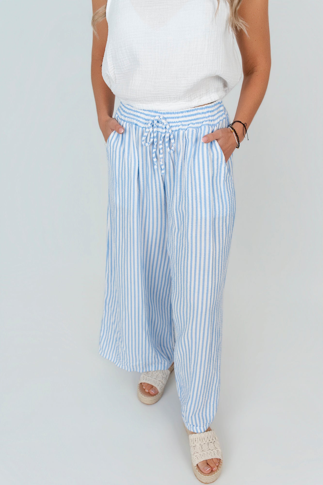 Stoffhose aus Baumwolle mit Streifen