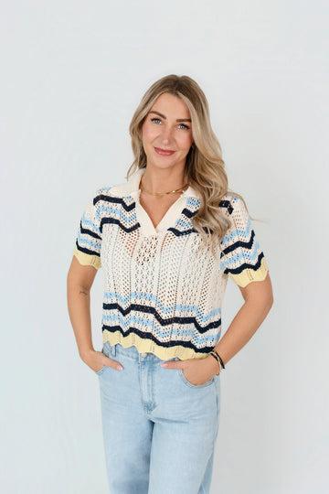 Poloshirt mit Lochstrick