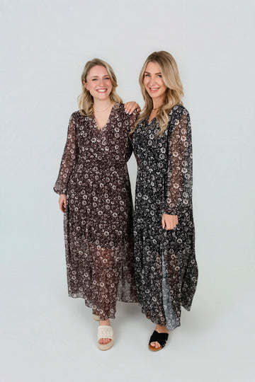 Kleid lang gemustert