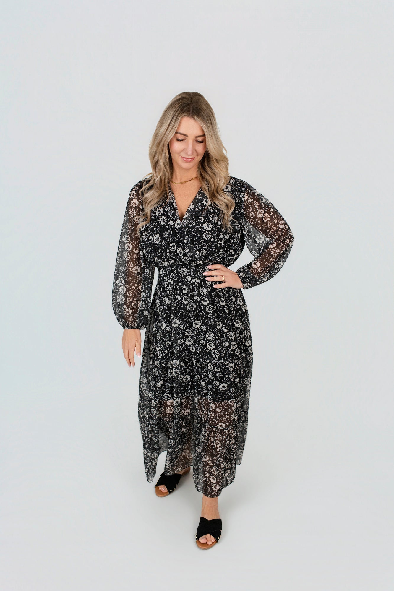 Kleid lang gemustert