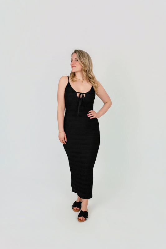 Maxi Trägerkleid mit Schleife
