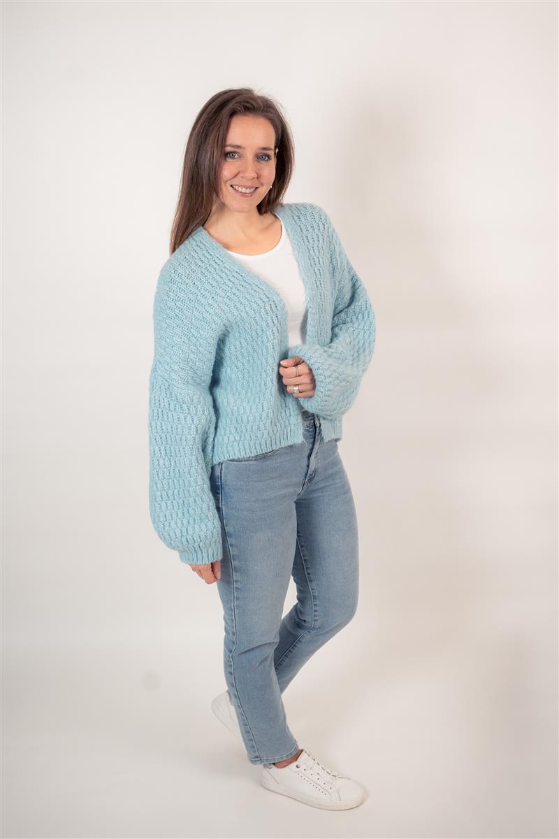Cardigan kurz Zopfmuster
