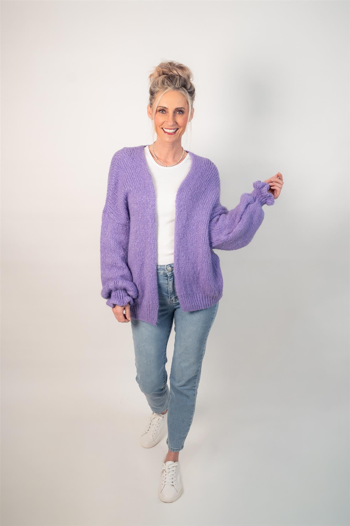 Cardigan mit Volant-Ärmeln