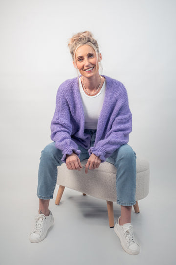 Cardigan mit Volant-Ärmeln