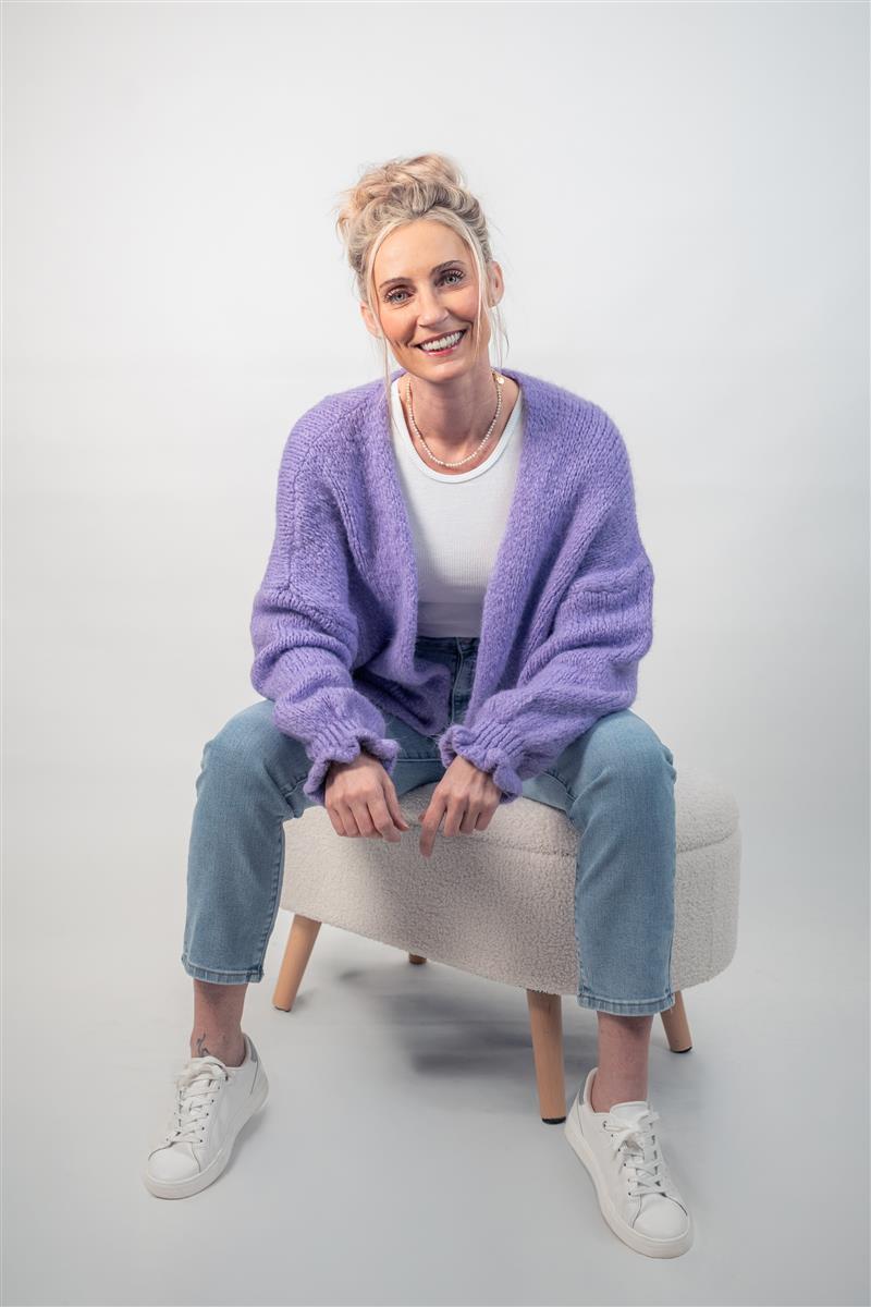 Cardigan mit Volant-Ärmeln