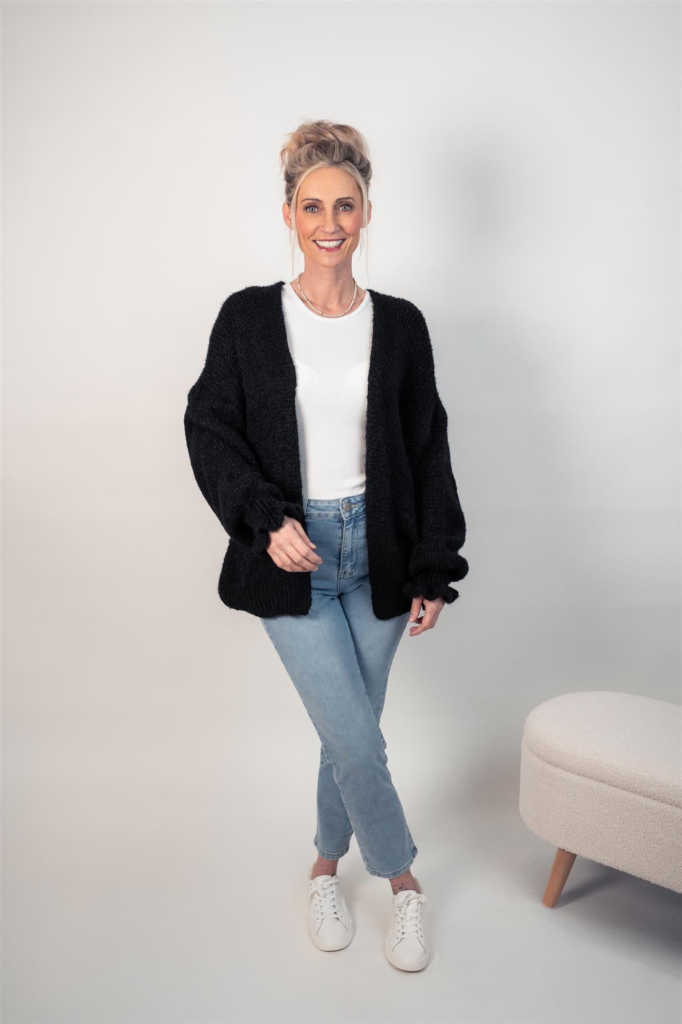 Cardigan mit Volant-Ärmeln