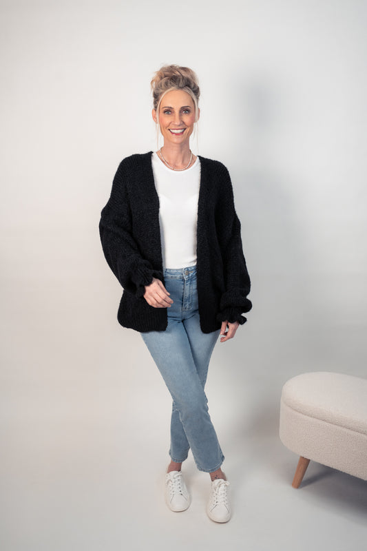 Cardigan mit Volant-Ärmeln