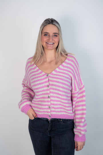 Jacke V-Ausschnitt gestreift