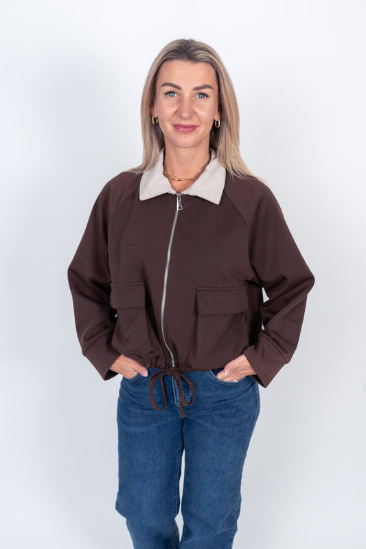 Sweatjshirt Jacke mit Kragen