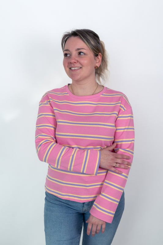 Langarmshirt gestreift Baumwolle