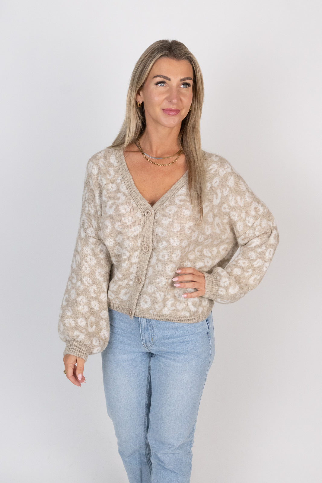 Cardigan in Leo mit Knopfleiste