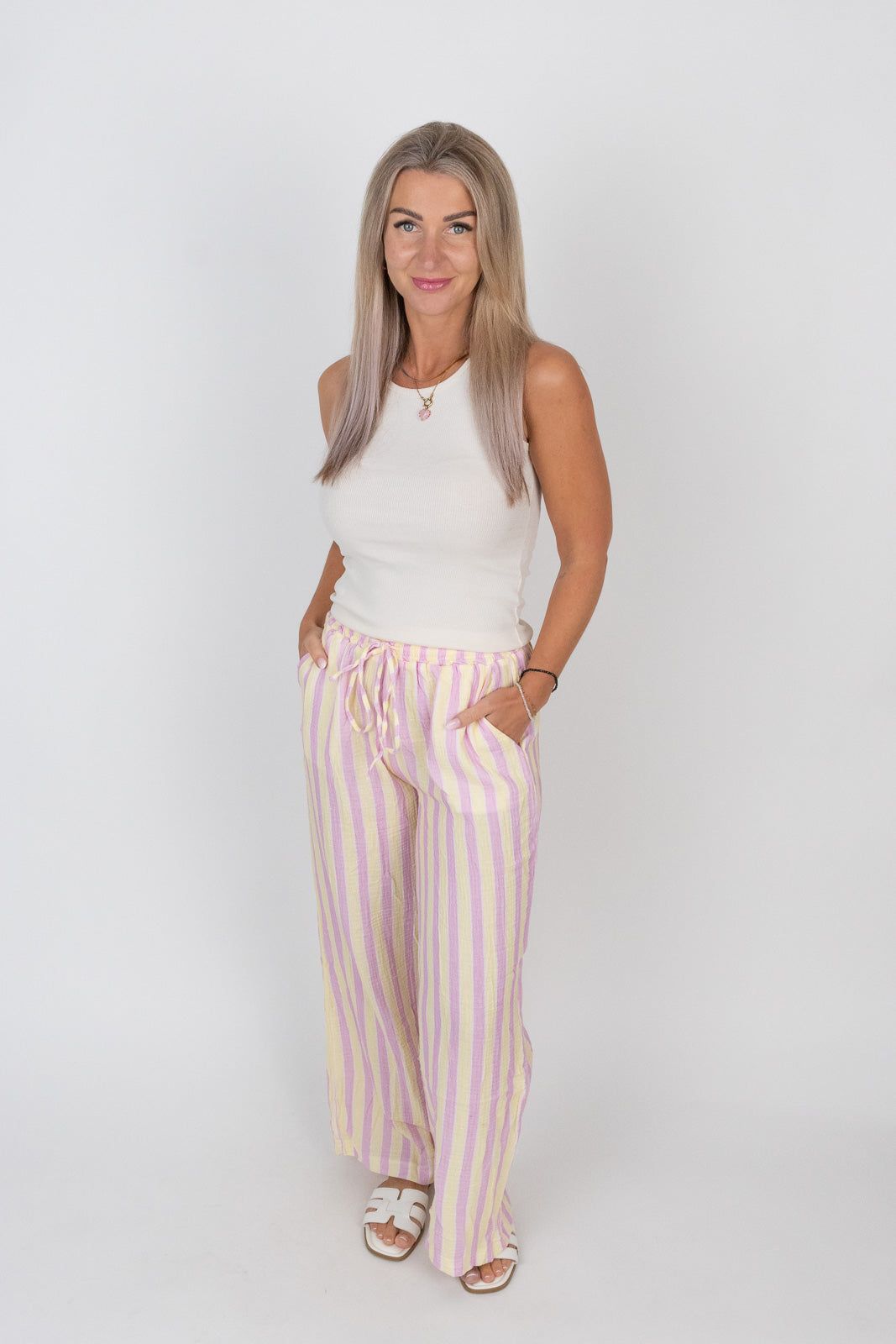 Musselin Hose gestreift