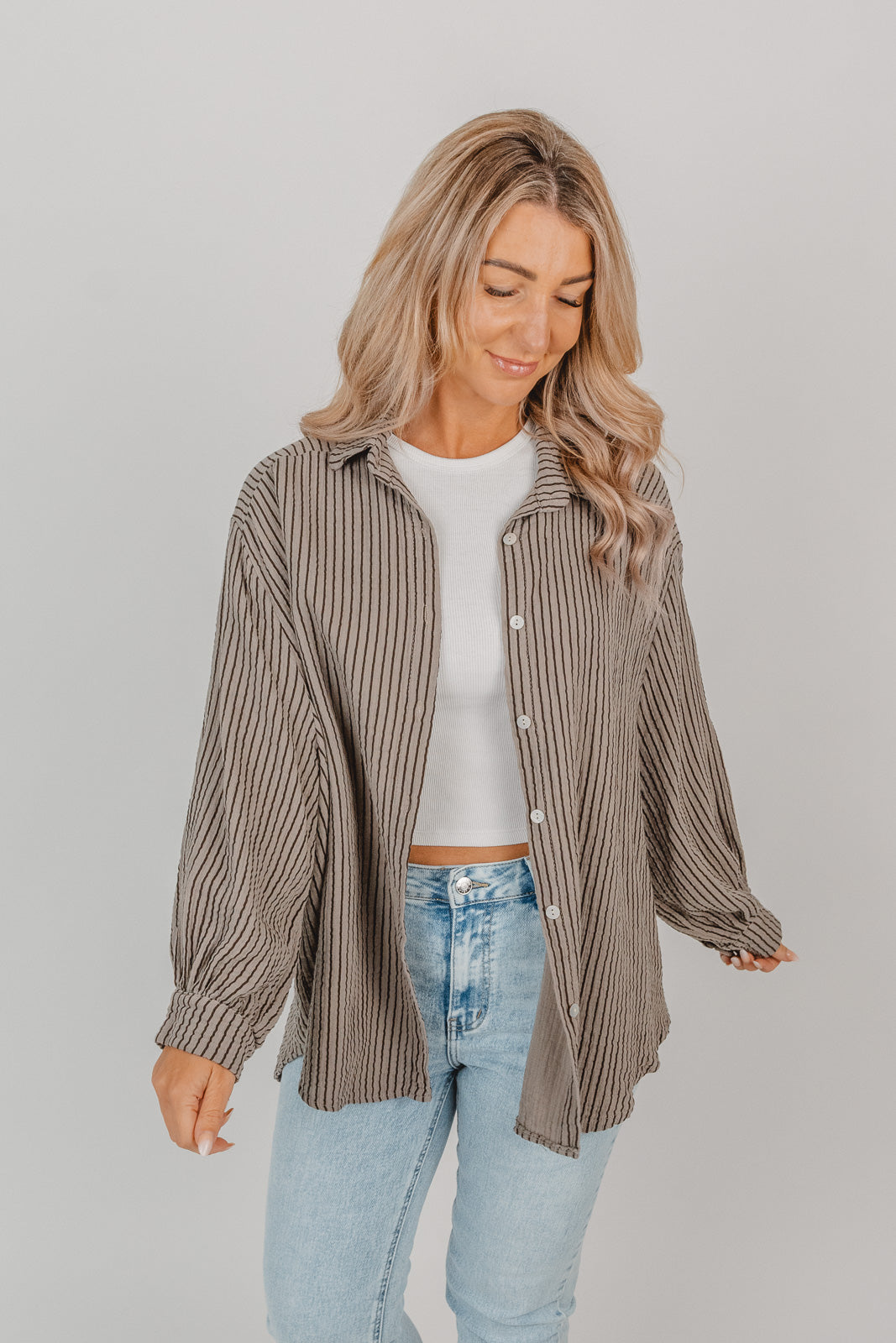 Musselin Bluse fein gestreift