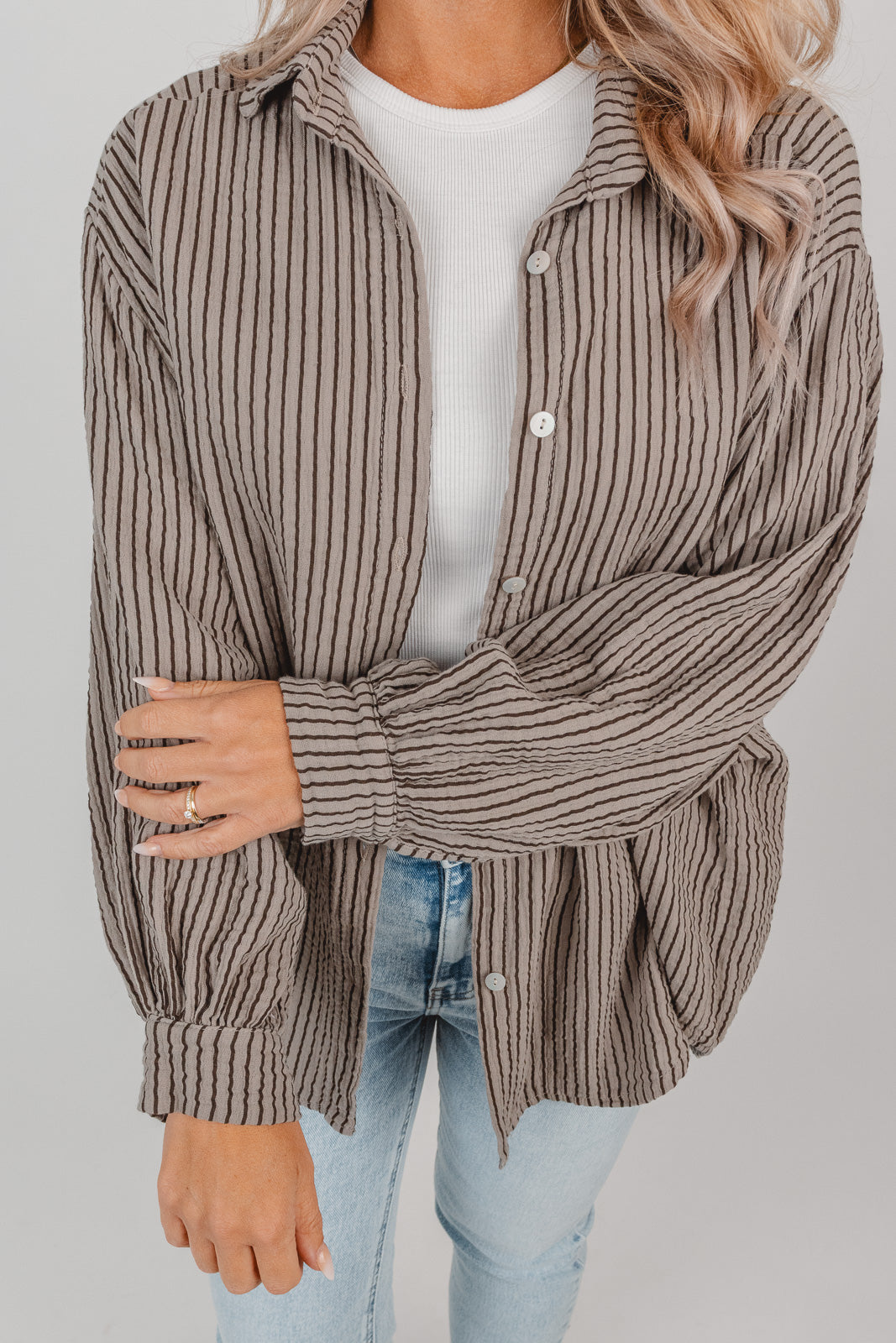 Musselin Bluse fein gestreift