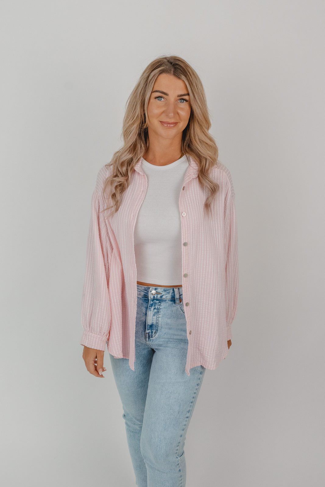 Musselin Bluse fein gestreift