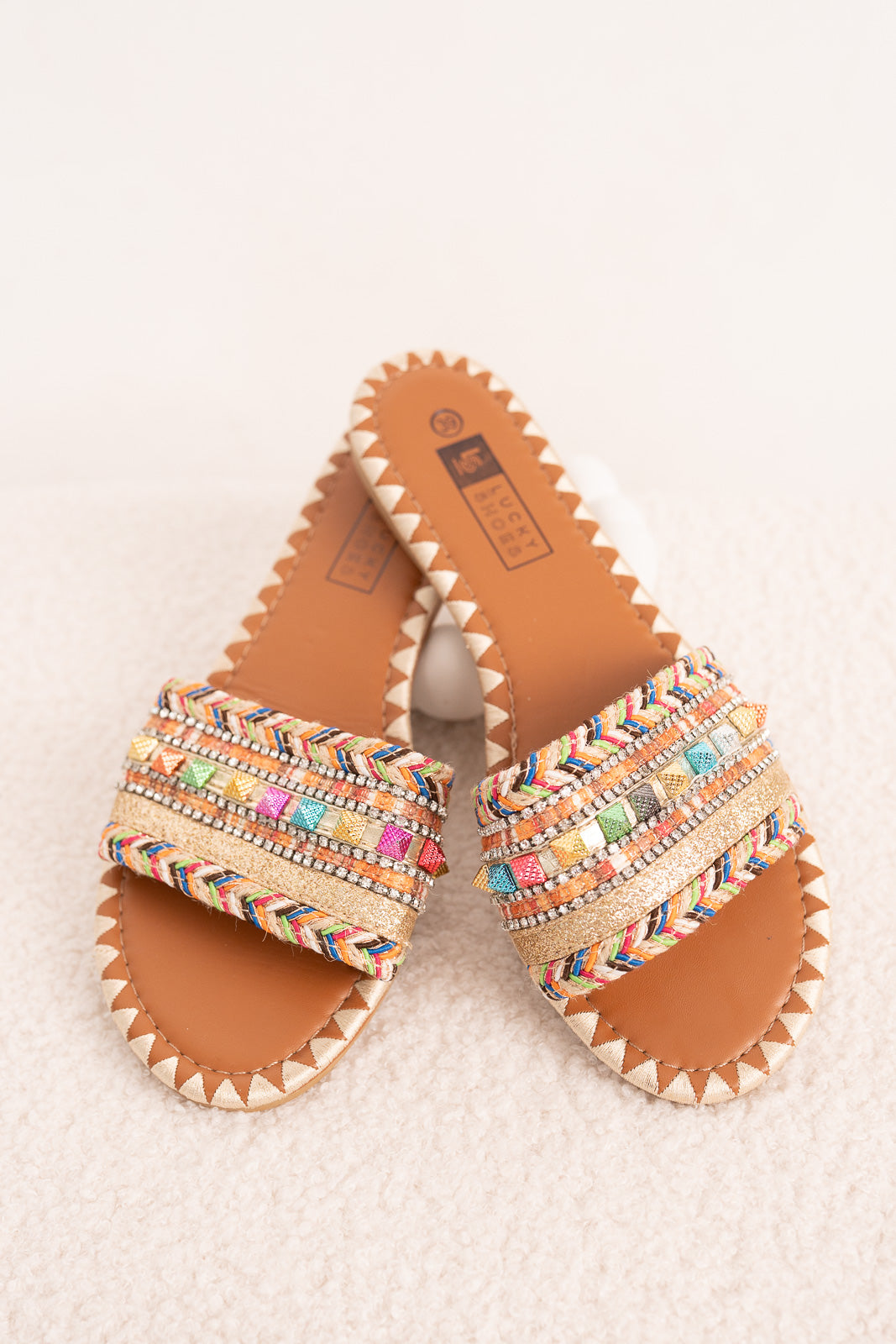 Schlappen bunt-gold